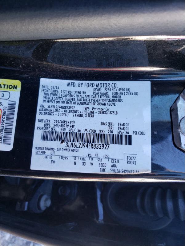 2014 LINCOLN MKZ 3LN6L2J94ER833927