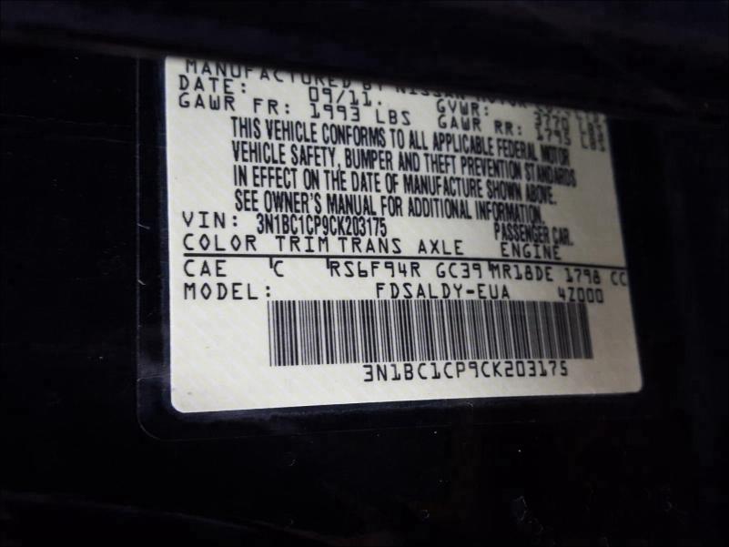 2012 NISSAN VERSA 3N1BC1CP9CK203175