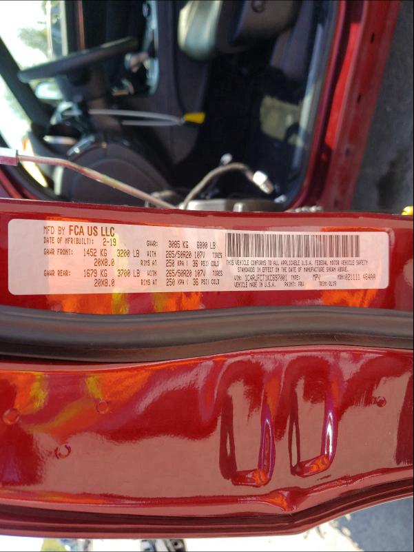 2019 JEEP GRAND CHER - 1C4RJFCT1KC697001