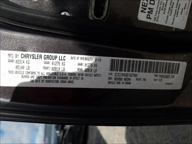 2014 CHRYSLER 300 2C3CCAAG8EH327081