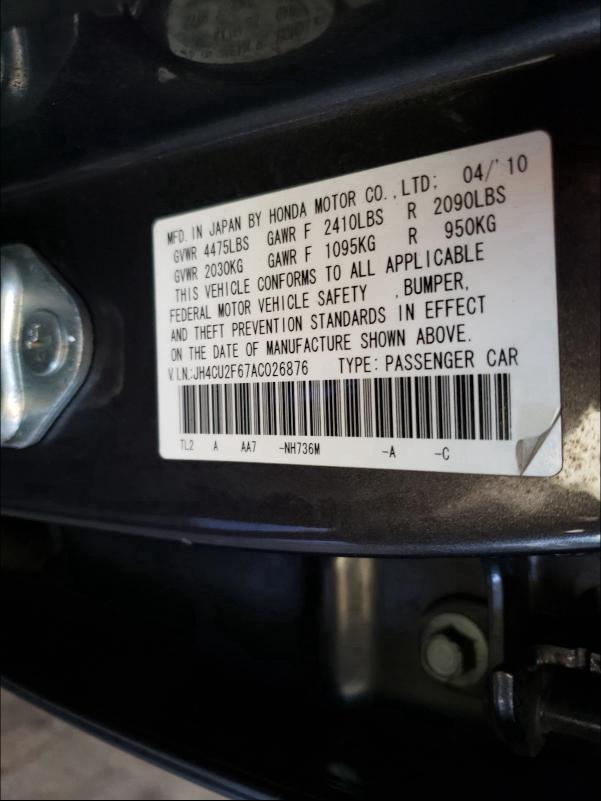 2010 ACURA TSX JH4CU2F67AC026876