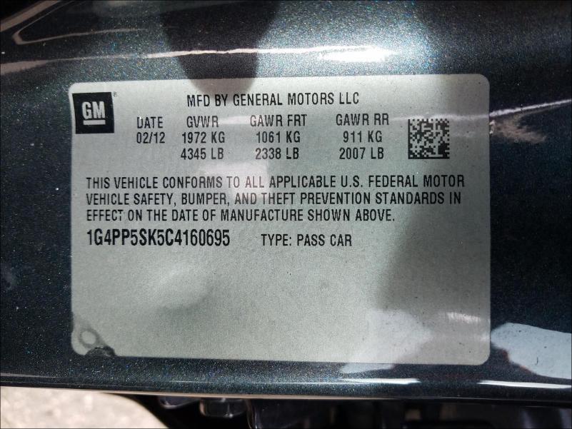 2012 BUICK VERANO 1G4PP5SK5C4160695