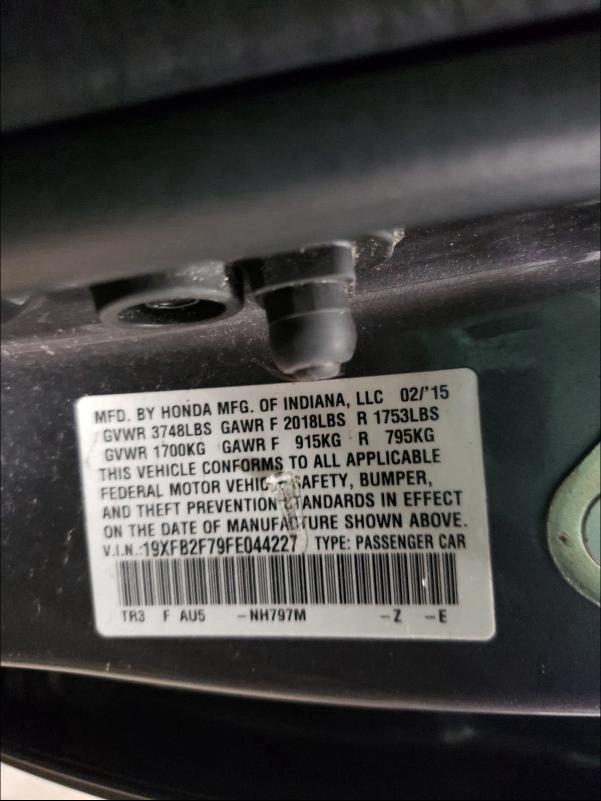 2015 HONDA CIVIC SE 19XFB2F79FE044227