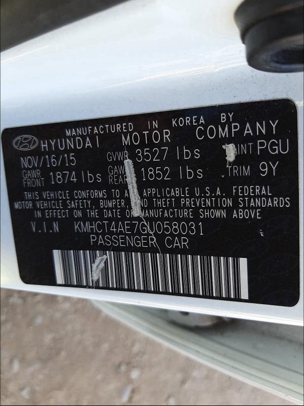 2016 HYUNDAI ACCENT SE KMHCT4AE7GU058031