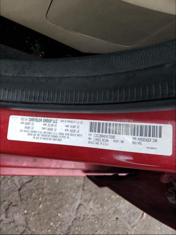 2014 CHRYSLER 200 TOURIN 1C3CCBBB4EN172285