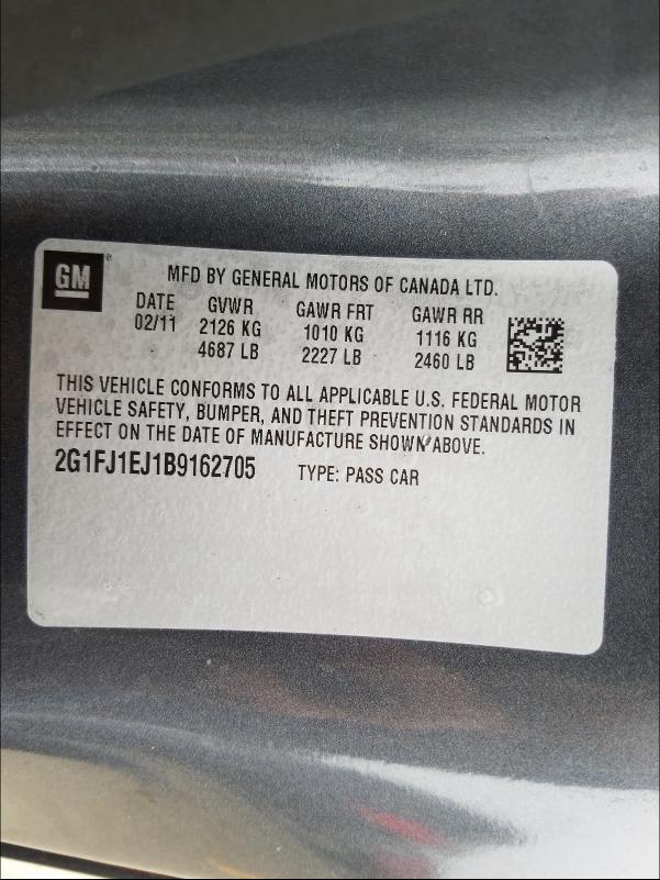 2011 CHEVROLET CAMARO SS 2G1FJ1EJ1B9162705