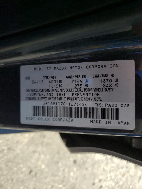 2015 MAZDA 3 SV JM1BM1T70F1273454