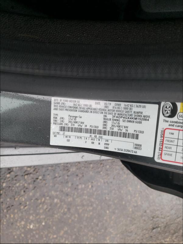 2019 FORD FIESTA ST 3FADP4GX4KM152084