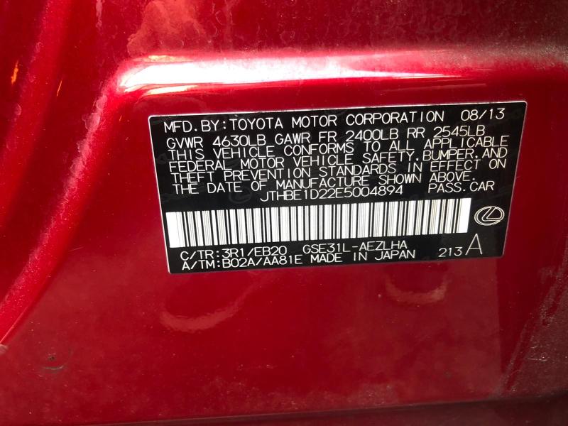 2014 LEXUS IS 350 JTHBE1D22E5004894