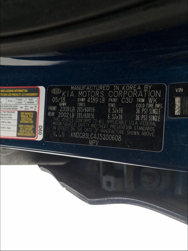 2018 KIA NIRO FE KNDCB3LC4J5200608