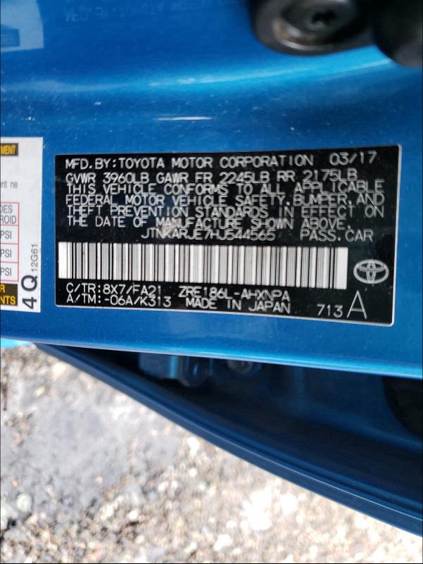 2017 TOYOTA COROLLA IM JTNKARJE7HJ544565