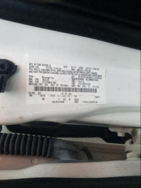 2012 FORD FOCUS SEL 1FAHP3M29CL341692