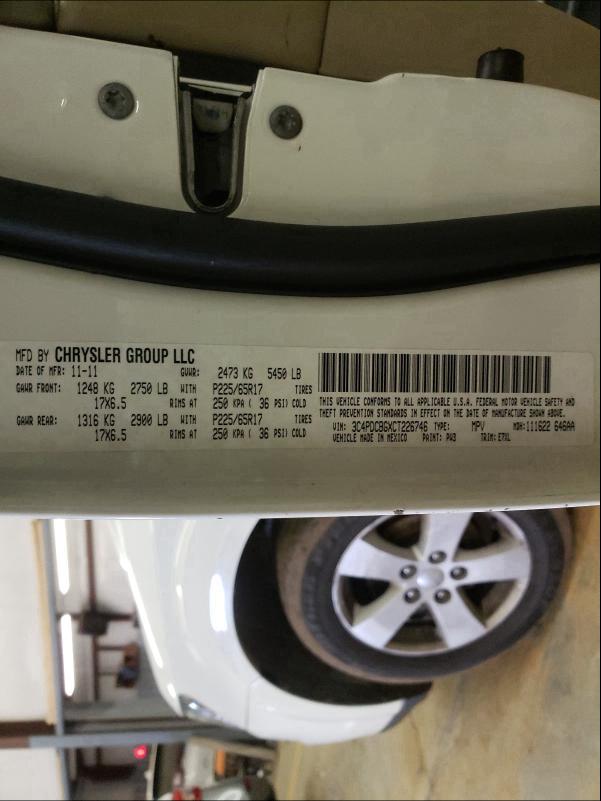 2012 DODGE JOURNEY SX 3C4PDCBGXCT226746