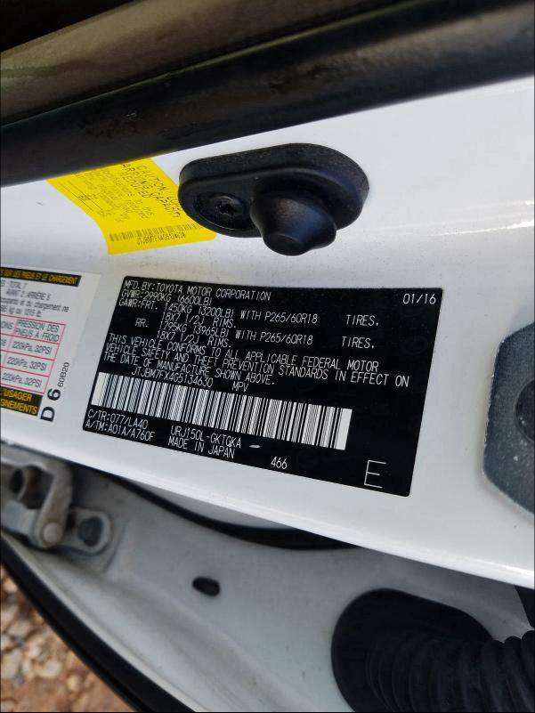2016 LEXUS GX 460 JTJBM7FX4G5134630