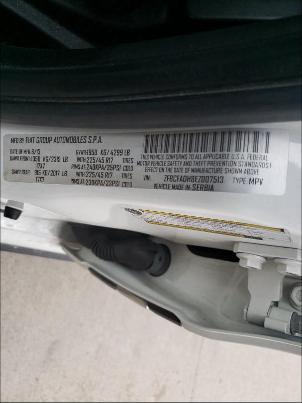2014 FIAT 500L TREKK ZFBCFADH8EZ007513