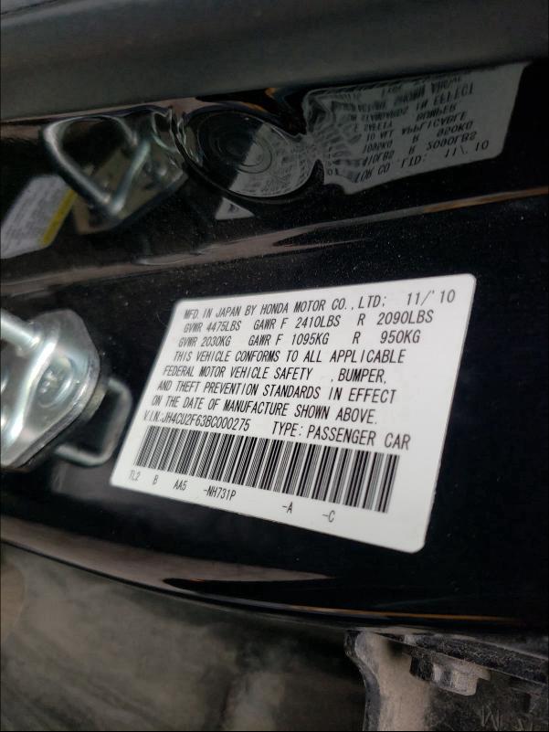 2011 ACURA TSX JH4CU2F63BC000275