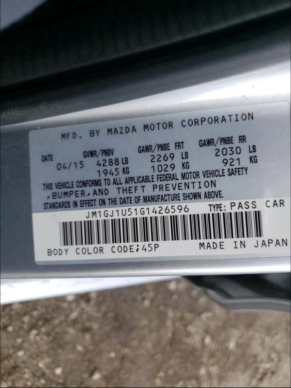 2016 MAZDA 6 SPORT - JM1GJ1U51G1426596