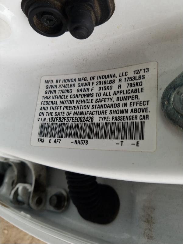 2014 HONDA CIVIC LX - 19XFB2F57EE002426