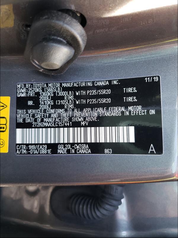 2020 LEXUS RX 350 2T2HZMAA5LC157441