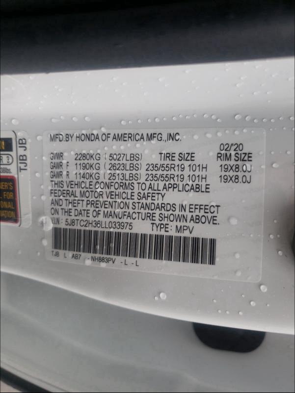 2020 ACURA RDX 5J8TC2H36LL033975