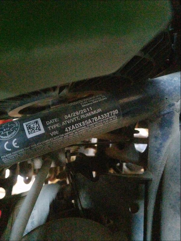 2011 POLARIS SPORTSMAN 4XADX85A7BA332700