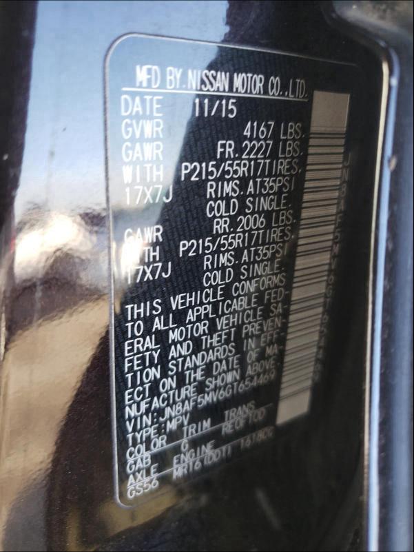 2016 NISSAN JUKE S - JN8AF5MV6GT654469