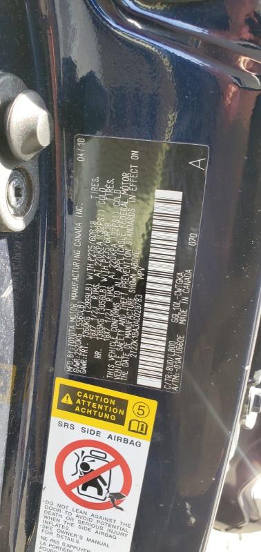 2010 LEXUS RX 350 2T2ZK1BA3AC029783