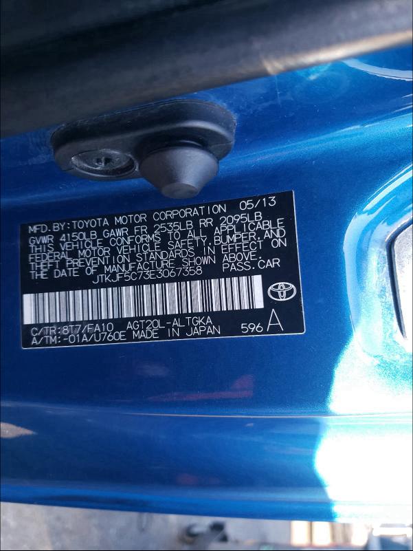 2014 TOYOTA SCION TC JTKJF5C73E3067358