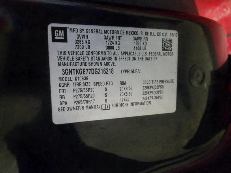 2013 CHEVROLET AVALANCHE 3GNTKGE77DG316218