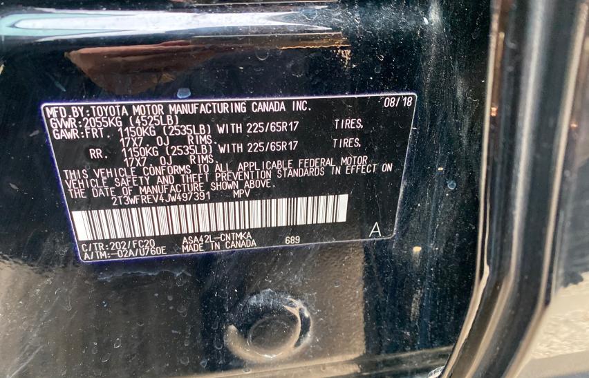 2018 TOYOTA RAV4 ADVEN 2T3WFREV4JW497391