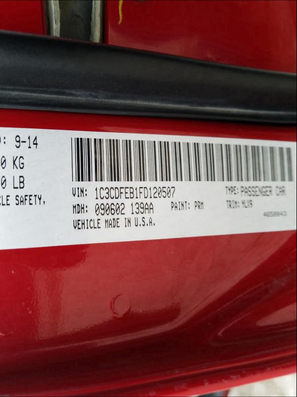 2015 DODGE DART GT 1C3CDFEB1FD120507