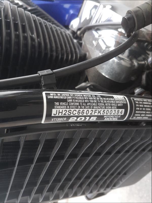 2015 HONDA VT1300 CR JH2SC6602FK500384