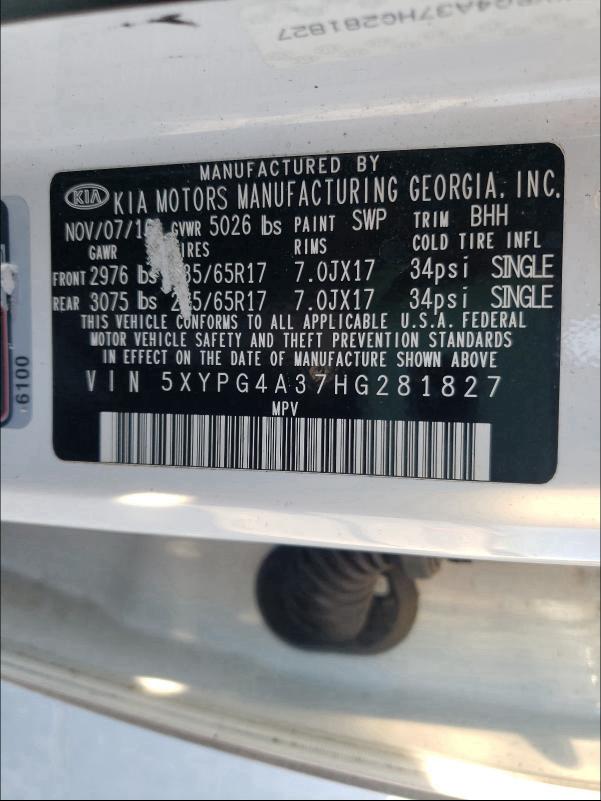 2017 KIA SORENTO LX - 5XYPG4A37HG281827