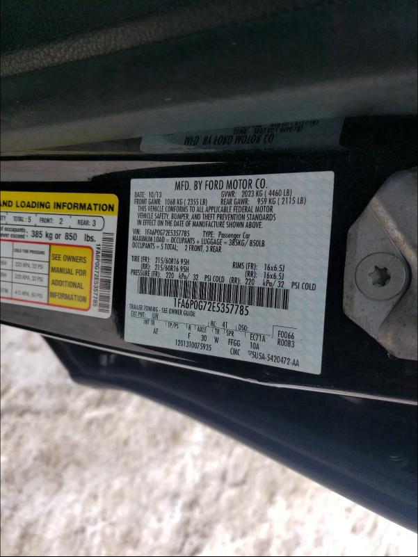 2014 FORD FUSION S 1FA6P0G72E5357785