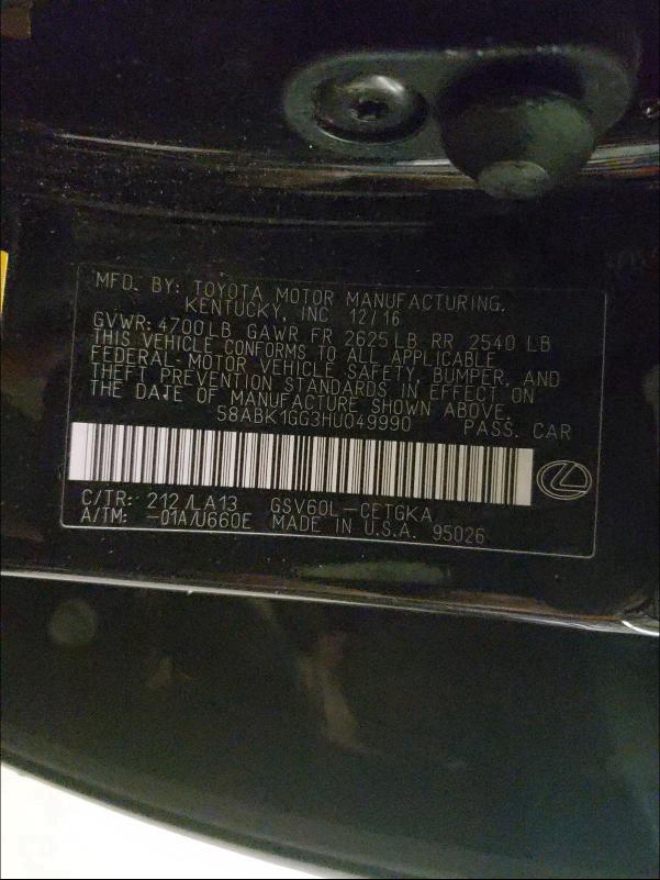 2017 LEXUS ES 350 58ABK1GG3HU049990