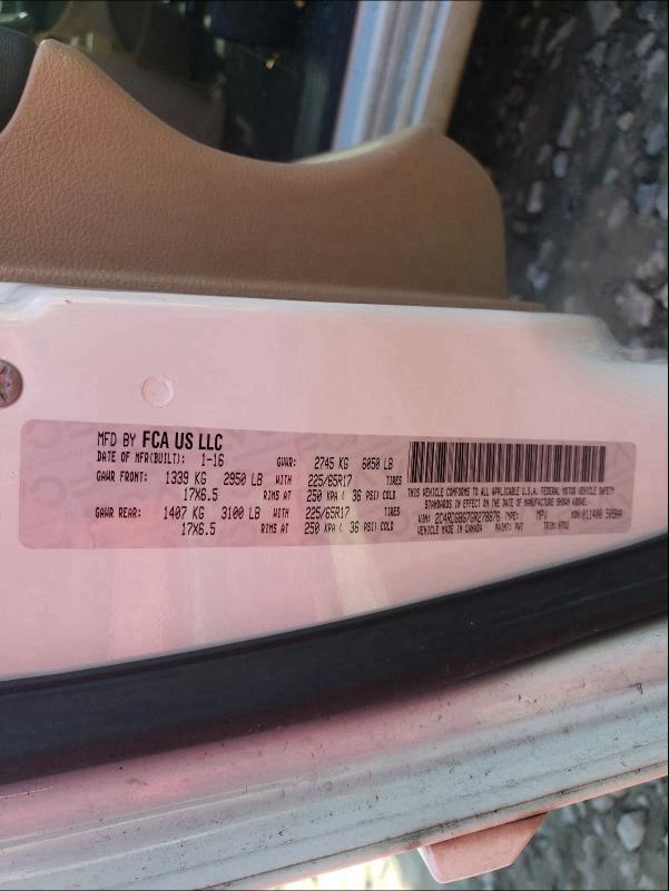 2016 DODGE GRAND CARA 2C4RDGBG7GR278876