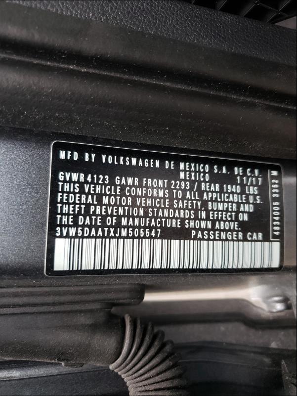 2018 VOLKSWAGEN BEETLE S 3VW5DAATXJM505547