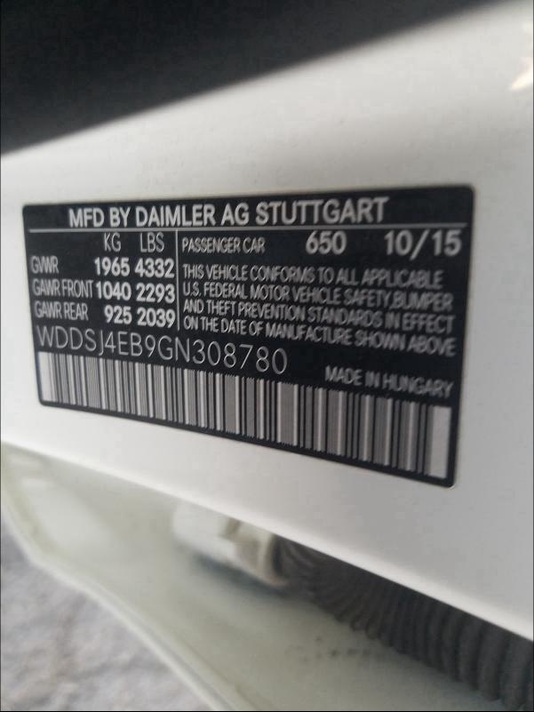 2016 MERCEDES-BENZ CLA 250 - WDDSJ4EB9GN308780