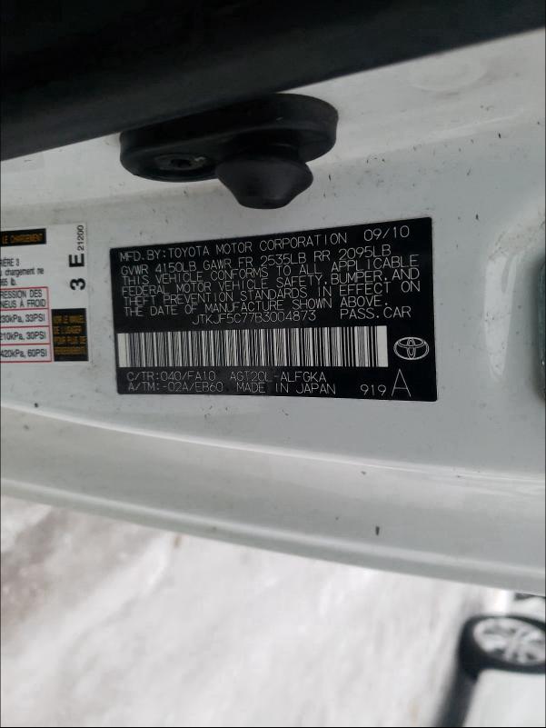 2011 TOYOTA SCION TC JTKJF5C77B3004873