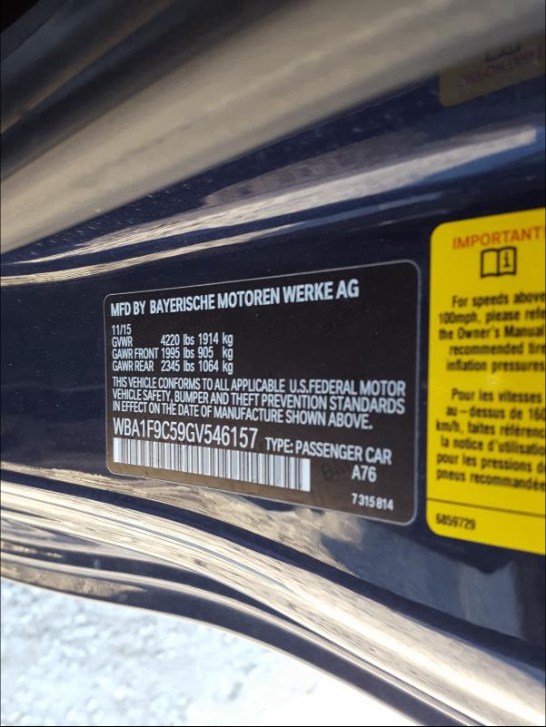 2016 BMW 228 I SULE WBA1F9C59GV546157