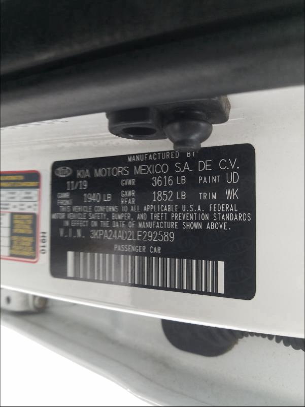 2020 KIA RIO 3KPA24AD2LE292589