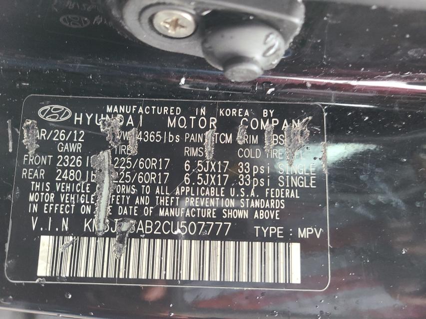 2012 HYUNDAI TUCSON GL KM8JT3AB2CU507777