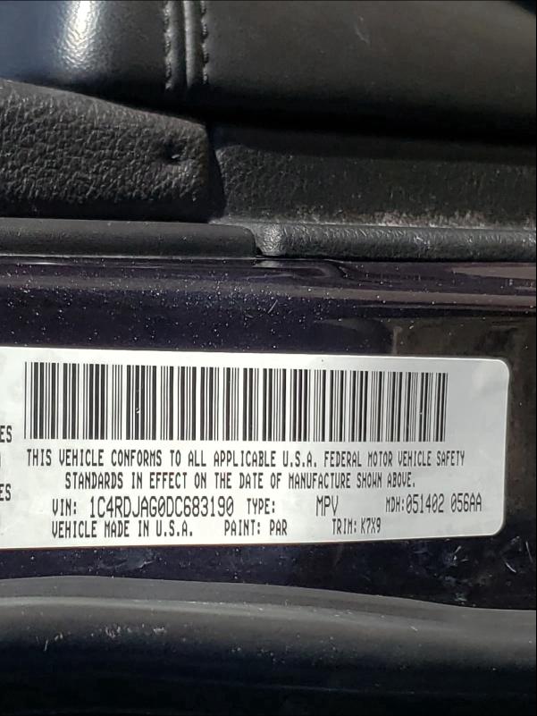 2013 DODGE DURANGO SX 1C4RDJAG0DC683190