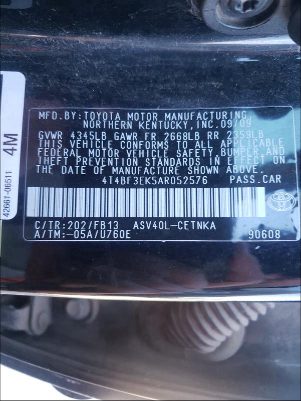 2010 TOYOTA CAMRY 4T4BF3EK5AR052576