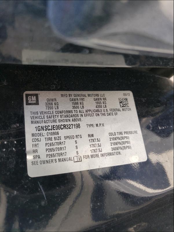 2012 CHEVROLET SUBURBAN C 1GNSCJE06CR327198