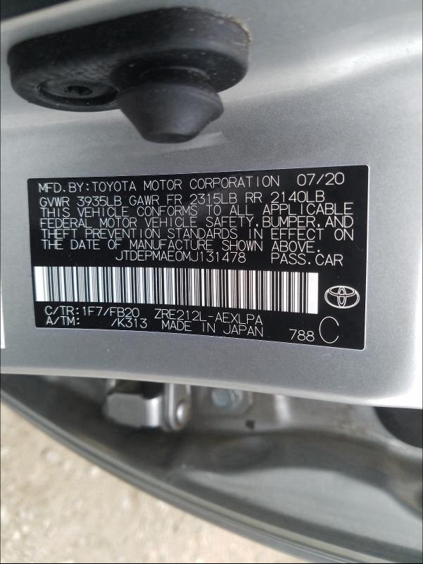2021 TOYOTA COROLLA LE - JTDEPMAE0MJ131478
