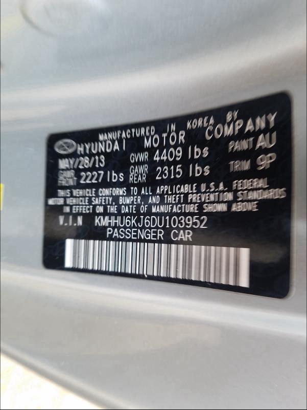 2013 HYUNDAI GENESIS CO KMHHU6KJ6DU103952