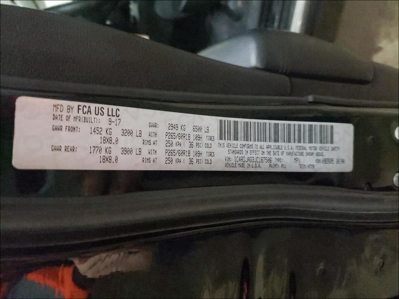 2018 DODGE DURANGO SX 1C4RDJAG3JC187506