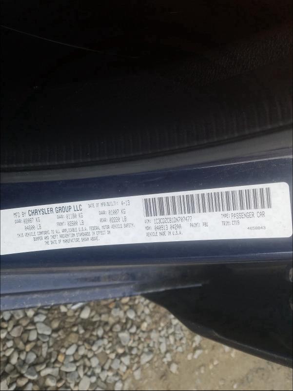 2013 DODGE AVENGER SX 1C3CDZCB1DN707477