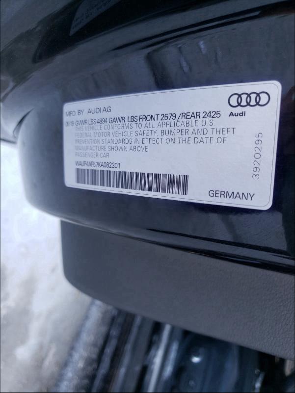 2019 AUDI S5 PREMIUM WAUP4AF57KA082301